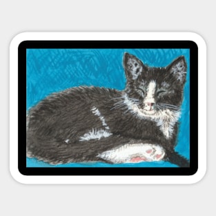 Luna Tuxedo kitten cat Sticker